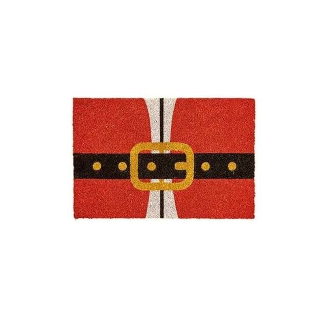 Premier Decorations Christmas Door Mat - Santa Belt in Red - Size: 40 cm x 60 cm