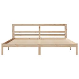 Berkfield Home Bed Frame without Mattress 200x200 cm Solid Wood Pine in Brown - thumbnail 4