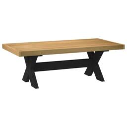 Berkfield Home Decorative Coffee Table NOAIN X-Shaped Legs 120x60x40 cm Solid Wo in Brown - Size: 120 x 60 x 40 cm - thumbnail 5
