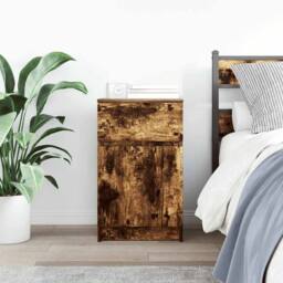 Berkfield Home Bedside Cabinet Smoked Oak 39x35x65 cm Engineered Wood - Size: 39 x 35 x 65 cm - thumbnail 3