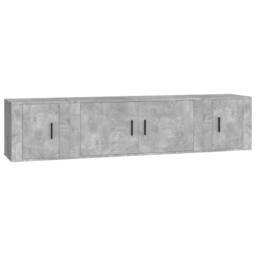 Berkfield Home 3 Piece TV Cabinet Set Concrete Grey Engineered Wood - thumbnail 1