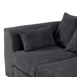LUXURY LIFE Dylan Jumbo Cord Fabric Right Hand Facing Corner Sofa in Black - thumbnail 3
