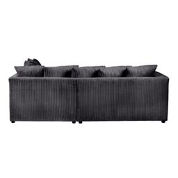 LUXURY LIFE Dylan Jumbo Cord Fabric Right Hand Facing Corner Sofa in Black - thumbnail 4