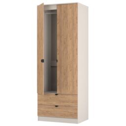 Ready Assembled 2 U Norway Tall 2 Door 2 Drawer Robe (Ready Assembled) in Beige - Size: Large - thumbnail 6