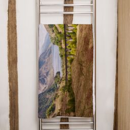 Benjamin Tate Design The Glenfinnan Viaduct Designer Bath Towel in Pink - thumbnail 2