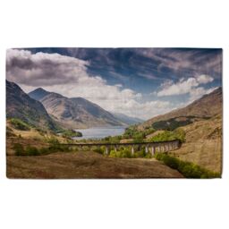 Benjamin Tate Design The Glenfinnan Viaduct Designer Bath Towel in Pink - thumbnail 1