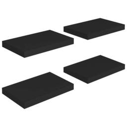 Berkfield Home Durable Floating Wall Shelves 4 pcs Black 40x23x3.8 cm MDF - thumbnail 3