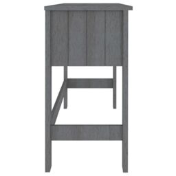 Berkfield Home Desk HAMAR Dark Grey 110x40x75 cm Solid Wood Pine - Size: 110 x 40 x 75 cm - thumbnail 6