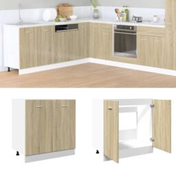 Berkfield Home Bottom Cabinet Lyon Sonoma Oak 80x46x81.5 cm Engineered Wood in Brown - thumbnail 1