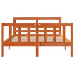 Berkfield Home Bed Frame with Headboard without Mattress Wax Brown 135x190 cm Double - thumbnail 4