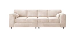 Snugg Furniture UK Limited Raven Plush Velvet 4 Seater Corner Sofa in Cream - thumbnail 4