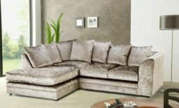 Furniture 786 Bella Crushed Velvet 4 Seater Left Hand Facing Corner Sofa in Gold - thumbnail 3