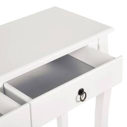 Wyld Haus Noro 100cm Ivory White Mid Century Console Table 2 Drawers & Shelf - thumbnail 7