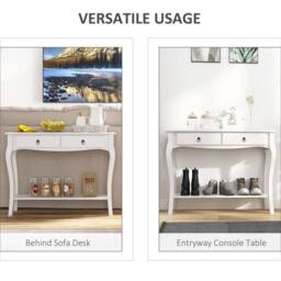 Wyld Haus Noro 100cm Ivory White Mid Century Console Table 2 Drawers & Shelf - thumbnail 5
