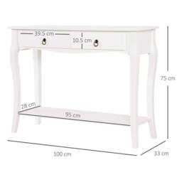 Wyld Haus Noro 100cm Ivory White Mid Century Console Table 2 Drawers & Shelf - thumbnail 3