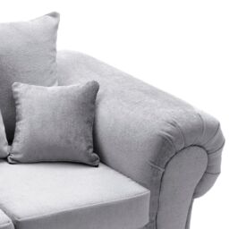 Abakus Direct Verona Collection 2 Seater in Light Grey Crushed Chenille - thumbnail 5