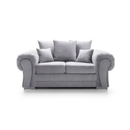 Abakus Direct Verona Collection 2 Seater in Light Grey Crushed Chenille - thumbnail 2