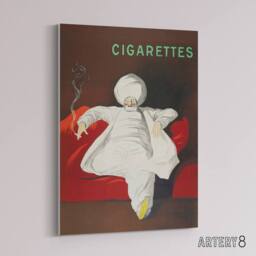 "Artery8 JOB Vintage Advert Relaxing Man Canvas Wall Art Print Cappiello in Red - Size: W12"" x H16""" - thumbnail 2