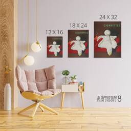 "Artery8 JOB Vintage Advert Relaxing Man Canvas Wall Art Print Cappiello in Red - Size: W12"" x H16""" - thumbnail 4