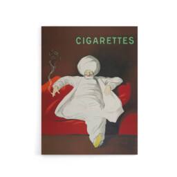 "Artery8 JOB Vintage Advert Relaxing Man Canvas Wall Art Print Cappiello in Red - Size: W12"" x H16""" - thumbnail 1