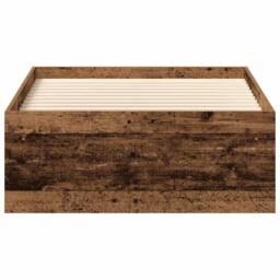 Berkfield Home Bed Frame without Mattress Old Wood 90x200cm Engineered Wood in Brown - Size: 90x200 cm - thumbnail 5