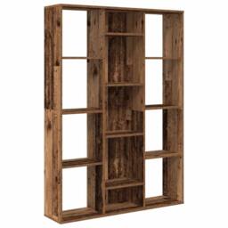 Berkfield Home Room Divider/Book Cabinet Old Wood 100x24x140 cm Engineered Wood in Brown - Size: 100 x 24 x 140 cm - thumbnail 1