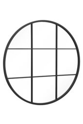 "MirrorOutlet Black Metal Frame Round Garden Wall Mirror 39"" x 39"" (100x100CM) - Size: 1 Pack" - thumbnail 3