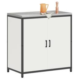 Berkfield Home Kitchen Storage Cabinet with Shelf with Storage with Door White Steel