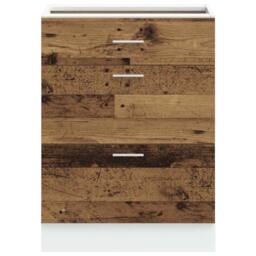 Berkfield Home Kitchen Base Cabinet Old Wood Engineered Wood in Brown - thumbnail 4