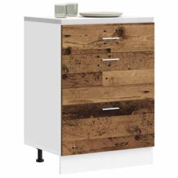 Berkfield Home Kitchen Base Cabinet Old Wood Engineered Wood in Brown - thumbnail 2