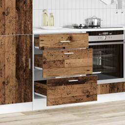 Berkfield Home Kitchen Base Cabinet Old Wood Engineered Wood in Brown - thumbnail 1