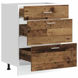Berkfield Home Kitchen Base Cabinet Old Wood Engineered Wood in Brown - thumbnail 5