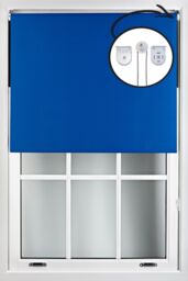 Furnished Blue Blackout Roller Blinds with Metal Fittings - Trimmable Window Shade - Size: 100 cm width x 210 cm drop