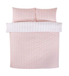 Rapport Home Spots & Stripes Microfibre Duvet Set in Pink - Size: Single - thumbnail 2
