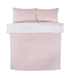 Rapport Home Spots & Stripes Microfibre Duvet Set in Pink - Size: Single - thumbnail 3