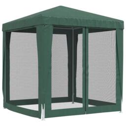 Berkfield Home Party Tent with 4 Mesh Sidewalls Green 2x2 m HDPE - thumbnail 5