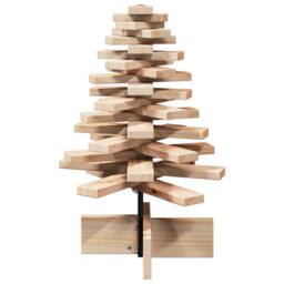 Berkfield Home Wooden Christmas Tree for Decoration 60 cm Solid Wood Pine in Brown - thumbnail 4