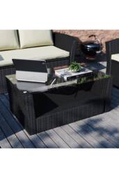 Home Discount 5 Pc Garden Vida Mylor 4 Seater Rattan Set & Outdoor Furniture Cover in Black - thumbnail 5