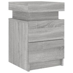 Berkfield Home Bedside Cabinet with LED Lights Grey Sonoma 35x39x55 cm - Size: 35 x 39 x 55 cm - thumbnail 6