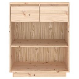 Berkfield Home Console Cabinet 60x34x75 cm Solid Wood Pine in Brown - Size: 60 x 34 x 75 cm - thumbnail 5