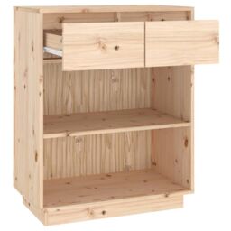 Berkfield Home Console Cabinet 60x34x75 cm Solid Wood Pine in Brown - Size: 60 x 34 x 75 cm - thumbnail 6