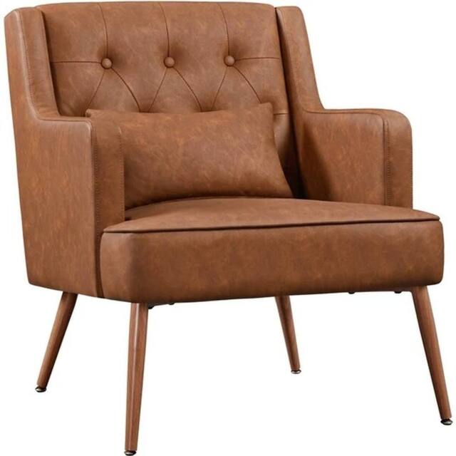 KORVIXA Accent Chair Living Room Chair in Brown - Size: 0.6m2 - image 1