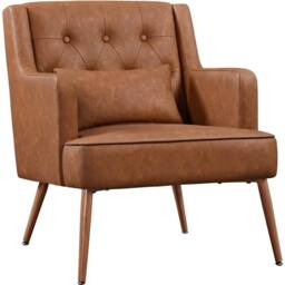 KORVIXA Accent Chair Living Room Chair in Brown - Size: 0.6m2 - thumbnail 1