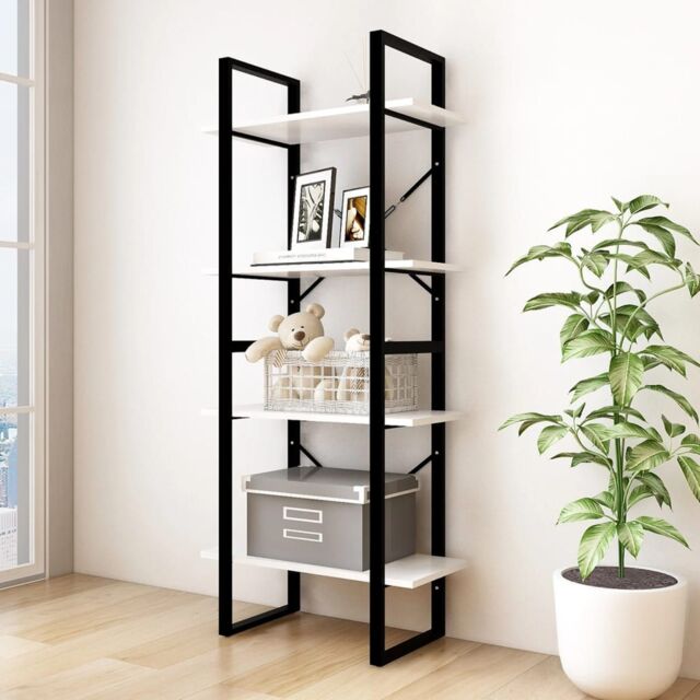 Berkfield Home 4-Tier Book Cabinet White 60x30x140 cm Solid Pine Wood - Size: 60 x 30 x 140 cm - image 1
