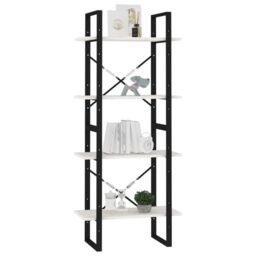 Berkfield Home 4-Tier Book Cabinet White 60x30x140 cm Solid Pine Wood - Size: 60 x 30 x 140 cm - thumbnail 4