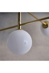 Netlighting Otto Semi Flush Satin Brushed Gold Effect Plate & Gloss Opal Glass 5 Light Dimmable IP20 G9 - thumbnail 6