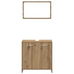 Berkfield Home 3 Piece Bathroom Furniture Set Artisan Oak Engineered Wood in Brown - thumbnail 5