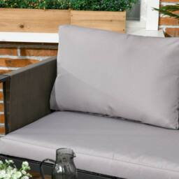 Wyld Haus Vafa 4 Seater Garden Sofa Set Black Frame Light Grey Cushions - thumbnail 9