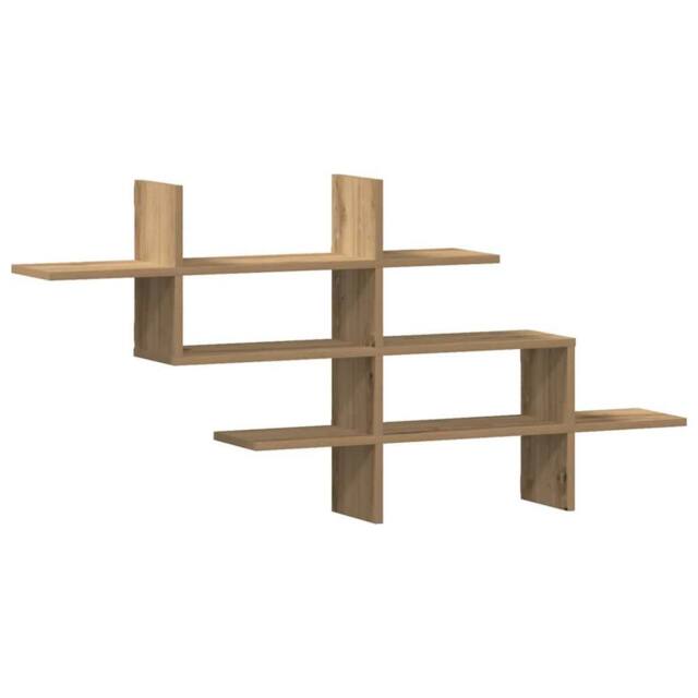 Berkfield Home Wall Shelf Artisian Oak 124.5x18x60.5 cm Engineered Wood in Brown - image 1