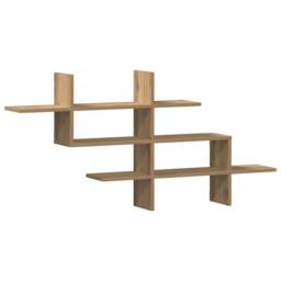 Berkfield Home Wall Shelf Artisian Oak 124.5x18x60.5 cm Engineered Wood in Brown - thumbnail 1